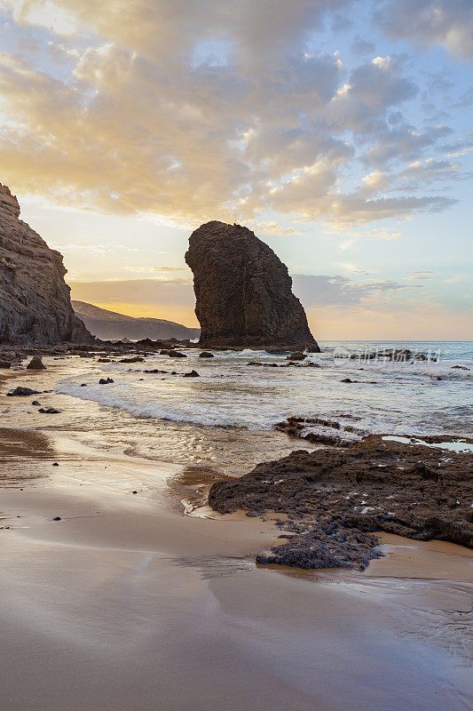 Jandía自然公园海滩，Fuerteventura, Roque Moro